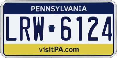 PA license plate LRW6124