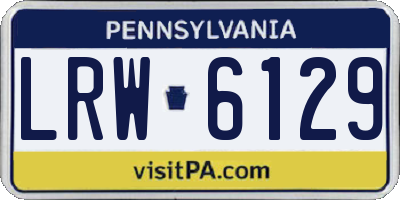 PA license plate LRW6129