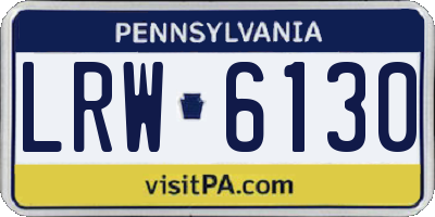 PA license plate LRW6130