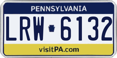 PA license plate LRW6132