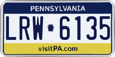 PA license plate LRW6135