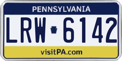 PA license plate LRW6142