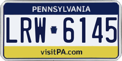 PA license plate LRW6145