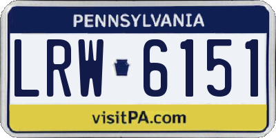 PA license plate LRW6151