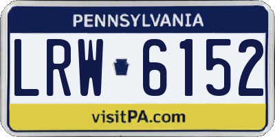 PA license plate LRW6152