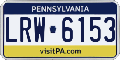 PA license plate LRW6153