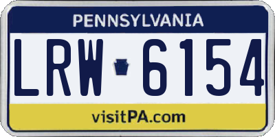 PA license plate LRW6154