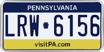 PA license plate LRW6156