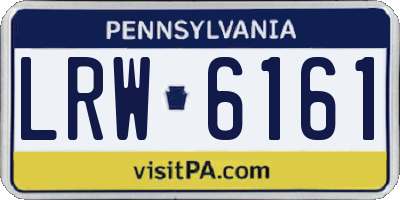 PA license plate LRW6161