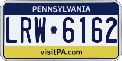 PA license plate LRW6162