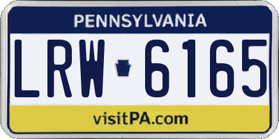 PA license plate LRW6165