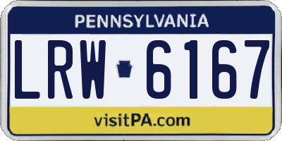 PA license plate LRW6167