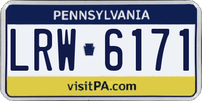 PA license plate LRW6171