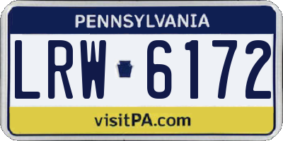PA license plate LRW6172