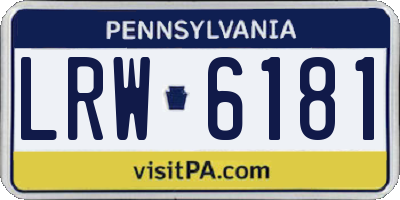 PA license plate LRW6181