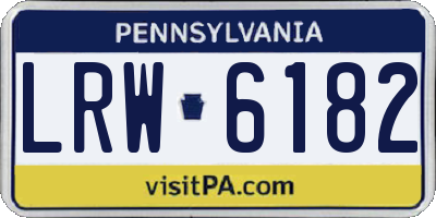 PA license plate LRW6182
