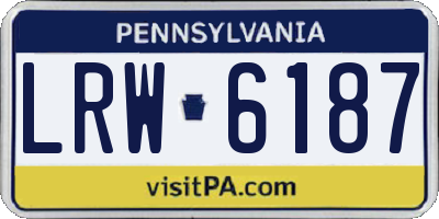 PA license plate LRW6187