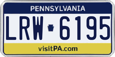 PA license plate LRW6195