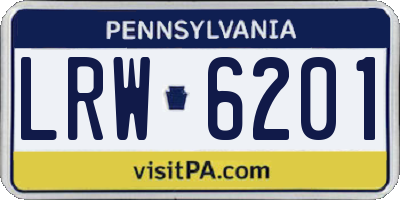 PA license plate LRW6201