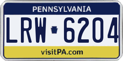 PA license plate LRW6204