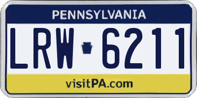 PA license plate LRW6211