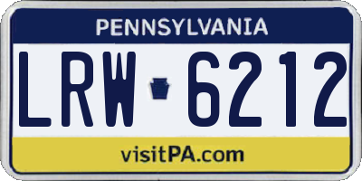 PA license plate LRW6212
