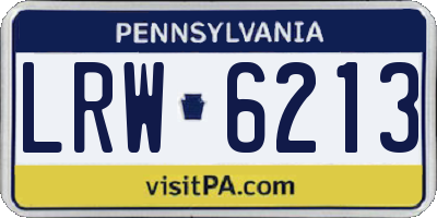 PA license plate LRW6213