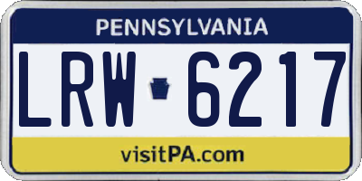 PA license plate LRW6217