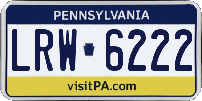 PA license plate LRW6222