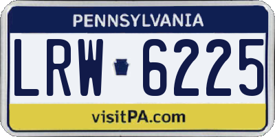 PA license plate LRW6225
