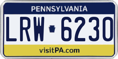 PA license plate LRW6230