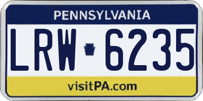 PA license plate LRW6235