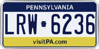 PA license plate LRW6236