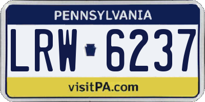 PA license plate LRW6237