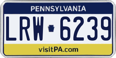 PA license plate LRW6239