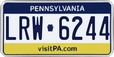 PA license plate LRW6244