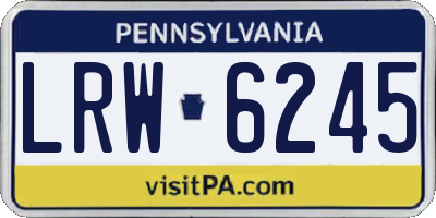 PA license plate LRW6245