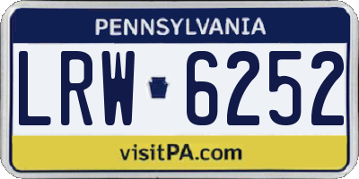 PA license plate LRW6252