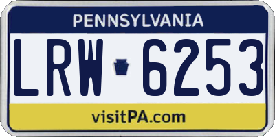 PA license plate LRW6253
