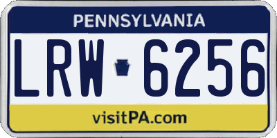 PA license plate LRW6256