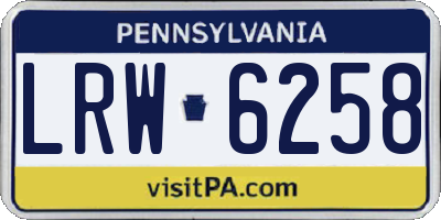 PA license plate LRW6258
