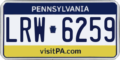 PA license plate LRW6259