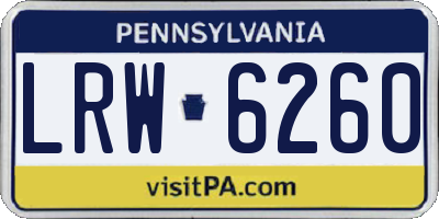 PA license plate LRW6260