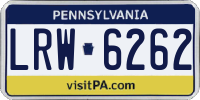 PA license plate LRW6262