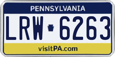 PA license plate LRW6263