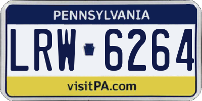 PA license plate LRW6264