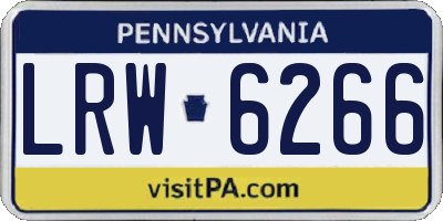 PA license plate LRW6266