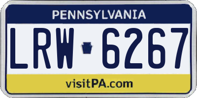 PA license plate LRW6267