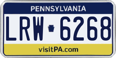 PA license plate LRW6268