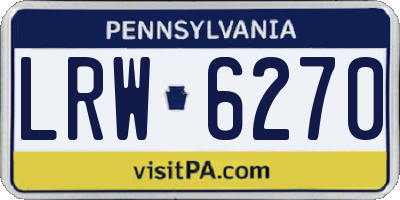 PA license plate LRW6270